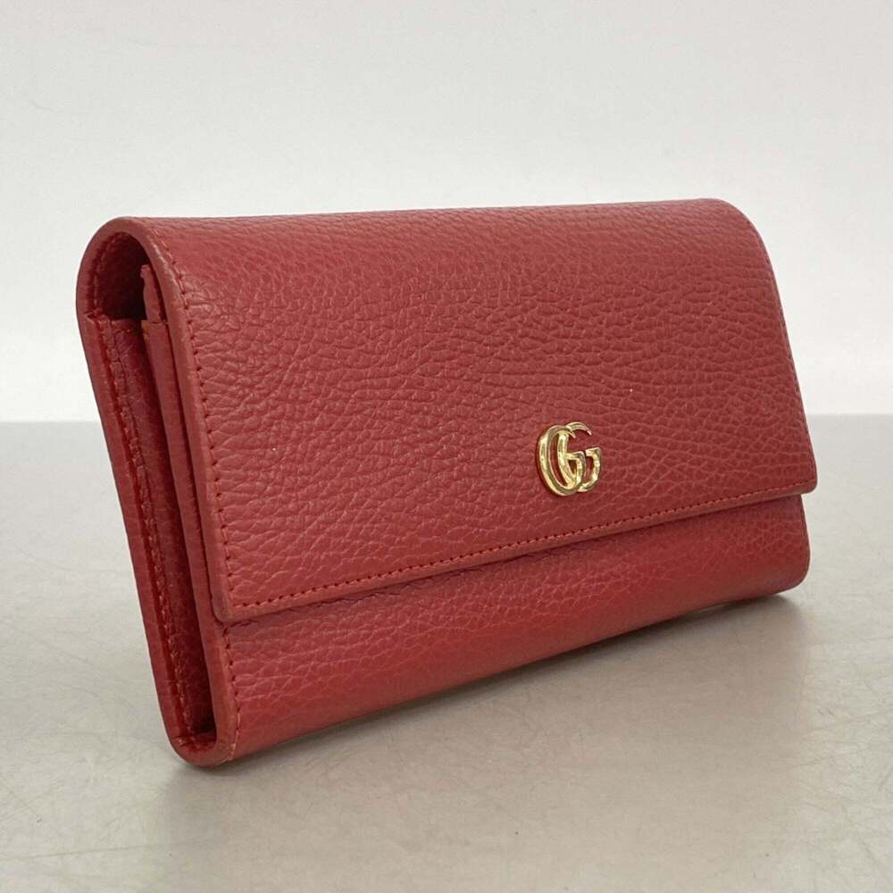 Gucci GG Marmont Leather Long Wallet 456116 Red Women's - Picture 2 of 10